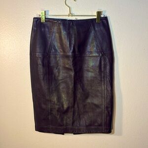 NWT Amazing Burgundy Chocolate Oxblood Leather Leather Pencil Skirt size 4